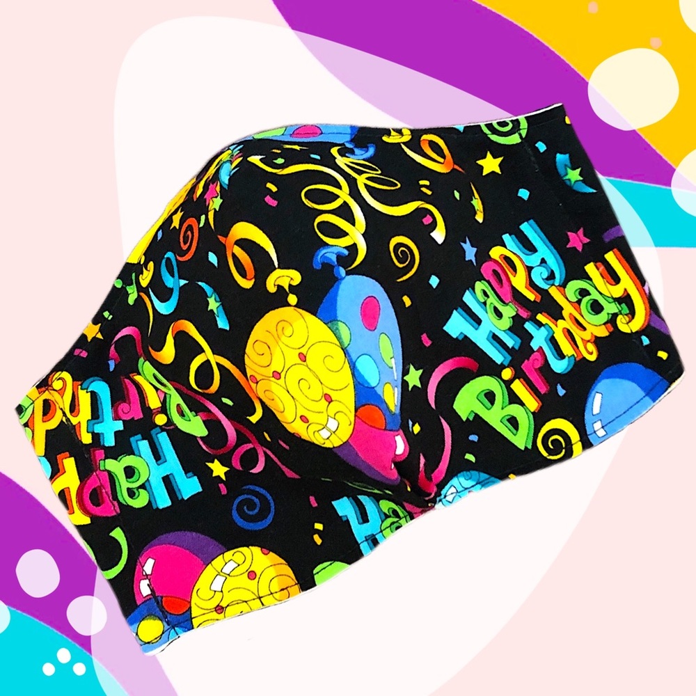 100% Cotton Face Mask | 2 Layers | HAPPY BIRTHDAY